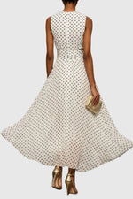 Load image into Gallery viewer, Women's Maxi Dress Polka Dot Ruffle Hem Evening Gown Style
