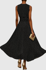 Load image into Gallery viewer, Women's Maxi Dress Polka Dot Ruffle Hem Evening Gown Style
