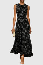 Load image into Gallery viewer, Women's Maxi Dress Polka Dot Ruffle Hem Evening Gown Style
