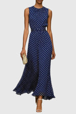Load image into Gallery viewer, Women's Maxi Dress Polka Dot Ruffle Hem Evening Gown Style
