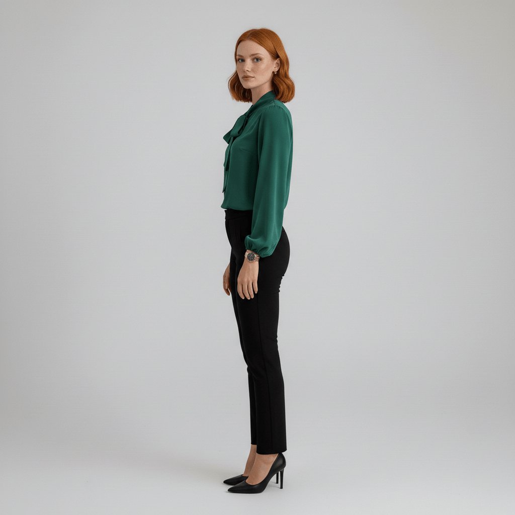 Women's Blouses Bow Tie Neck Long Sleeve Relaxed Fit