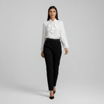 Load image into Gallery viewer, Women's Blouses Bow Tie Neck Long Sleeve Relaxed Fit
