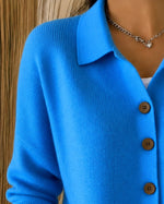 Load image into Gallery viewer, Women's Cardigan Sweater Polo Collar Button Front Knit Style
