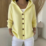 Load image into Gallery viewer, Women's Cardigan Sweater Hooded Button-Front Knit Relaxed Fit
