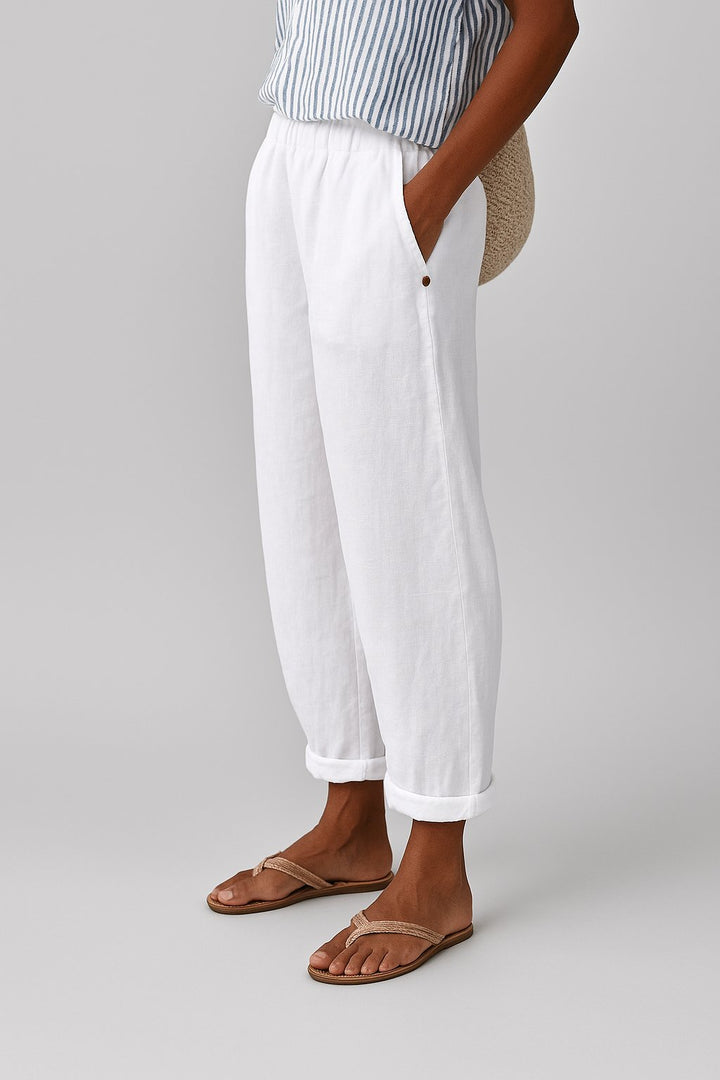 Women's Relaxed-Fit Linen-Look Trousers with Side Pockets