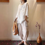 Load image into Gallery viewer, Women's Tunics Relaxed Linen Patch Pocket Casual Style
