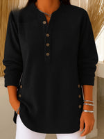 Load image into Gallery viewer, Women's Tunics Longline Ribbed Henley Relaxed Fit Curved Hem
