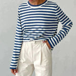 Load image into Gallery viewer, Women's Sweaters Nautical Stripe Crew Neckline Relaxed Long Sleeve Style
