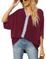 Load image into Gallery viewer, Women's Tunics V-Neck Geometric Trim Oversized Boho Style
