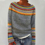 Load image into Gallery viewer, Women's Sweaters Retro Striped Relaxed Fit Boat Neckline
