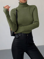 Load image into Gallery viewer, Women's Sweaters Ribbed Turtleneck Lightweight Knit
