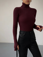 Load image into Gallery viewer, Women's Sweaters Ribbed Turtleneck Lightweight Knit
