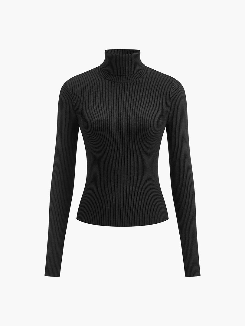 Women's Sweaters Ribbed Turtleneck Lightweight Knit