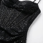 Load image into Gallery viewer, Women's Sequin Maxi Dress Sweetheart Neck Strapless High Slit Formal Wedding Guest Style
