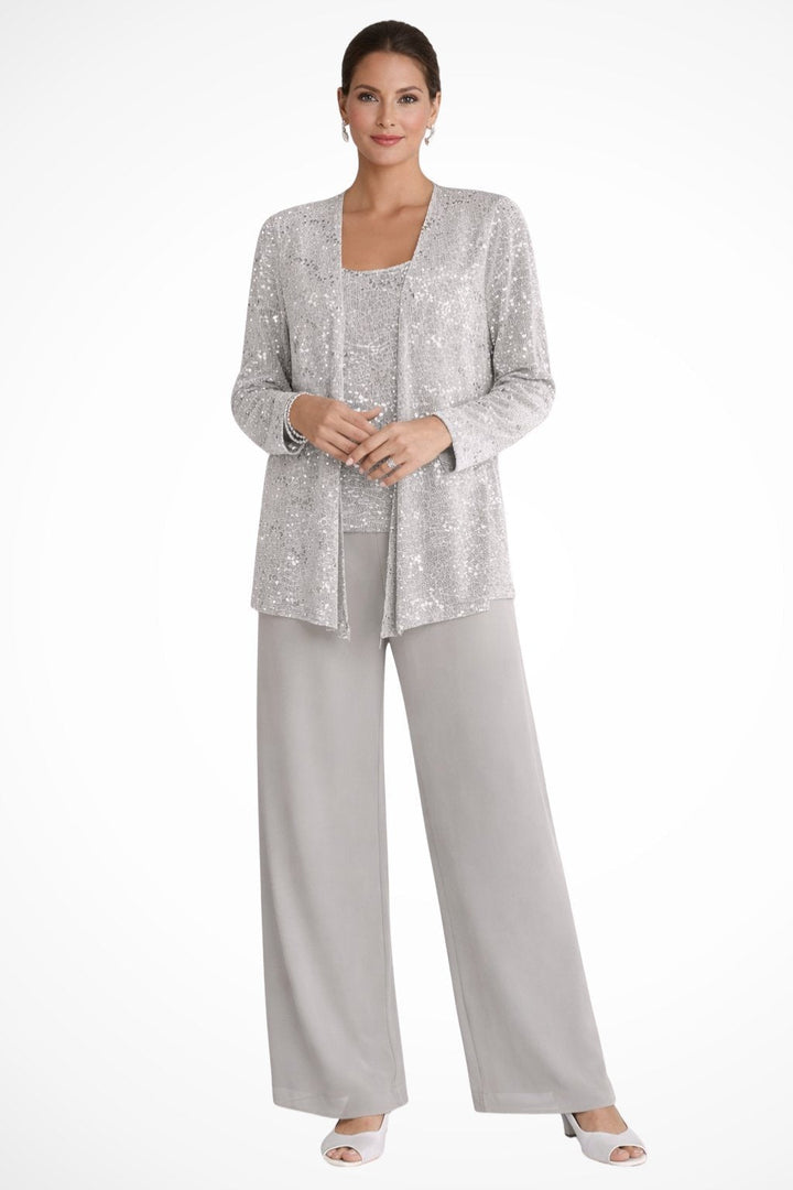 Women's Women Suits Sequin Jacket Wide Leg Pants Formal Wedding Guest Style