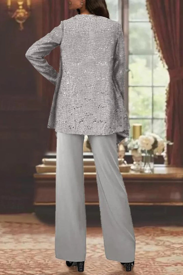 Women's Women Suits Sequin Jacket Wide Leg Pants Formal Wedding Guest Style