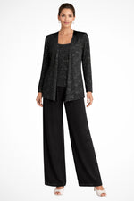 Load image into Gallery viewer, Women's Women Suits Sequin Jacket Wide Leg Pants Formal Wedding Guest Style
