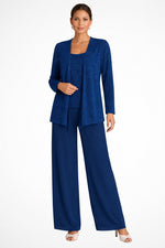 Load image into Gallery viewer, Women's Women Suits Sequin Jacket Wide Leg Pants Formal Wedding Guest Style
