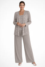 Load image into Gallery viewer, Women's Women Suits Sequin Jacket Wide Leg Pants Formal Wedding Guest Style
