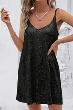 Load image into Gallery viewer, Women's Sequin Dress V-Neckline Cocktail Party Mini Style
