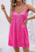 Load image into Gallery viewer, Women's Sequin Dress V-Neckline Cocktail Party Mini Style
