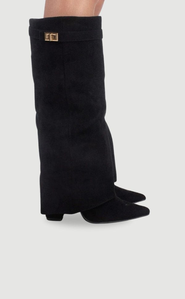 Women's Boots Pointed Toe Block Heel Knee High Style
