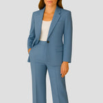 Load image into Gallery viewer, Women's Tailored Suit Lapel Collar Long Sleeve Blazer Wide Leg Two Piece Style
