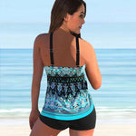 Load image into Gallery viewer, Women's Tankini Set Printed Square Neck Shorts Two Piece Swimwear Style
