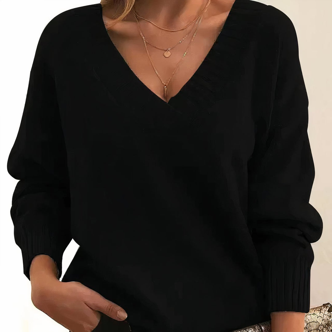 Women's Sweaters V-Neckline Long Sleeve Cashmere Blend Knit