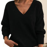 Load image into Gallery viewer, Women's Sweaters V-Neckline Long Sleeve Cashmere Blend Knit
