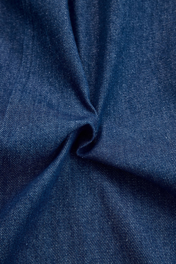 Women's Dark Blue Wide Leg Jumpsuit Long Sleeve Zip Front