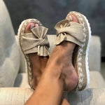 Load image into Gallery viewer, Women's Platform Sandals Bow Strap Slip On Open Toe Style
