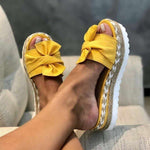 Load image into Gallery viewer, Women's Platform Sandals Bow Strap Slip On Open Toe Style
