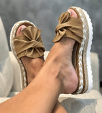 Load image into Gallery viewer, Women's Platform Sandals Bow Strap Slip On Open Toe Style
